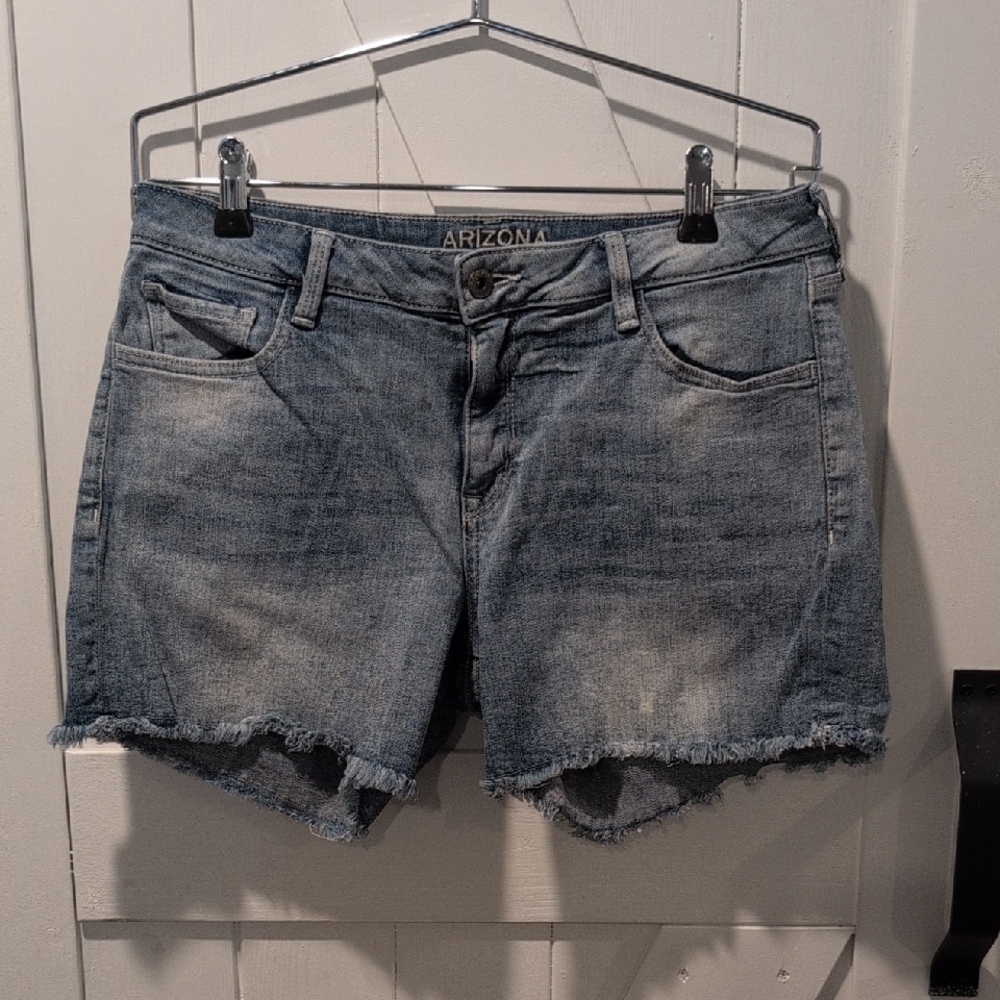 Arizona Jean Co Blue Denim Jean Shorts Casual Cut-Off Style Size 11